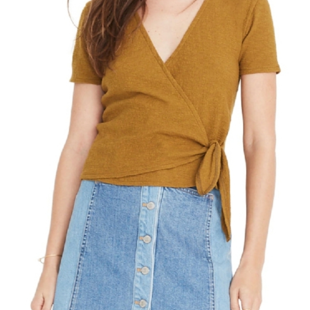 Madewell Texture & Thread Wrap Tie Top J2858 Small
